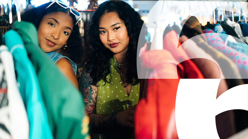 two women in clothes shop